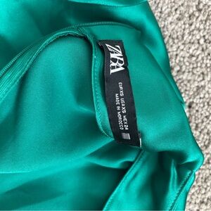 Zara Vibrant Teal Satin Skirt